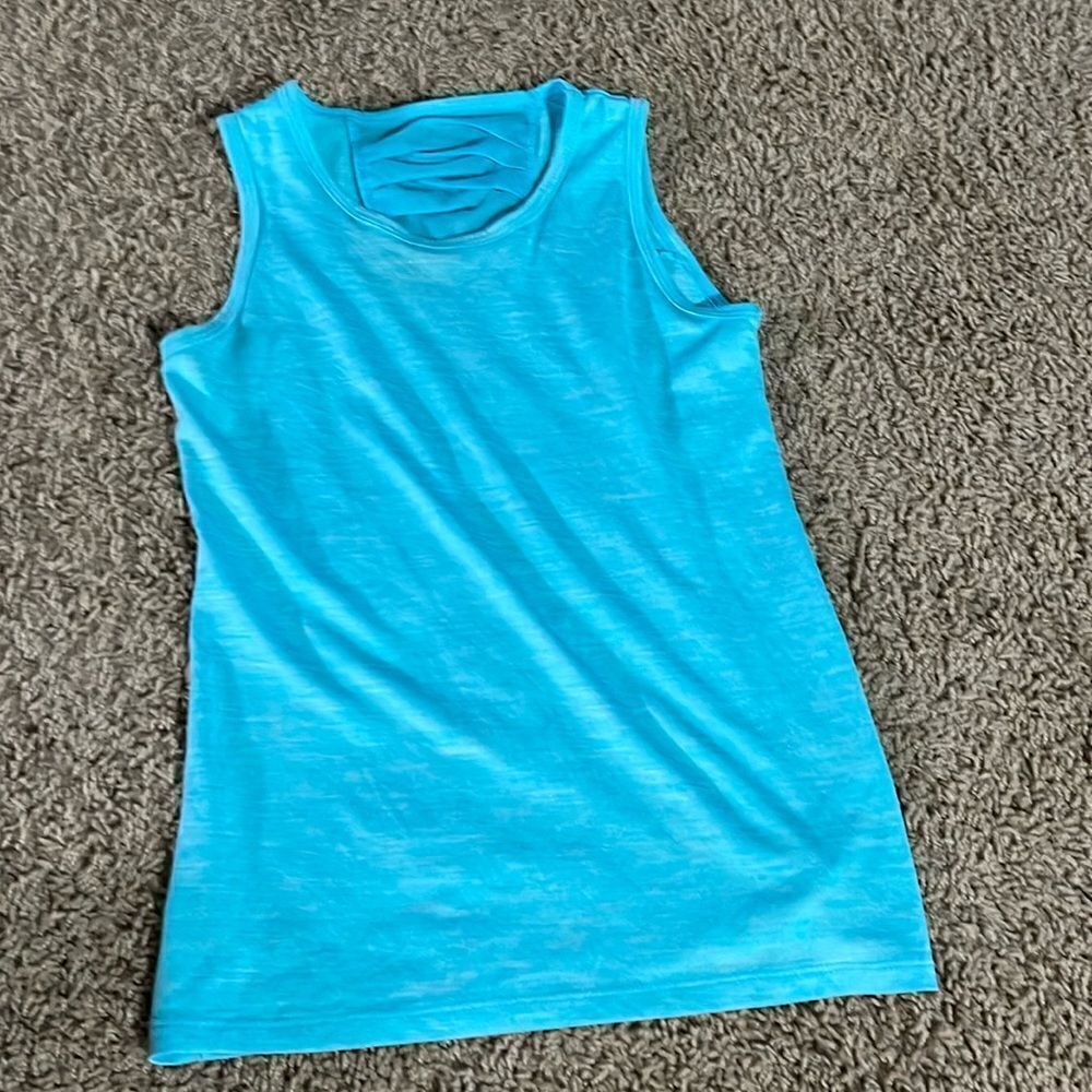 Tank top, blue, girls large, worn once.